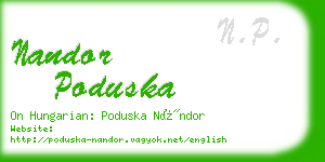 nandor poduska business card